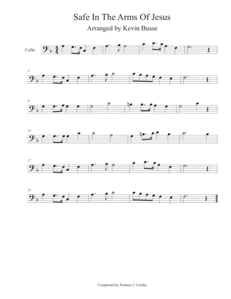 Safe In The Arms Of Jesus - Cello (arr. Kevin Busse)