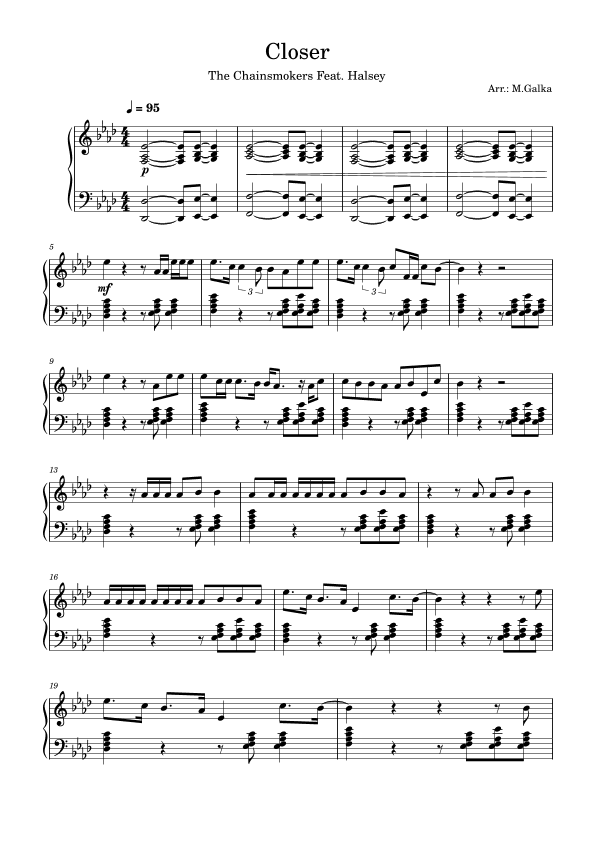 Closer (arr. M. Galka)