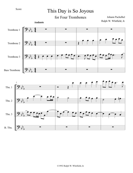 This Day is So Joyous - Trombone Quartet (arr. Ralph W. Whitfield, Jr.)