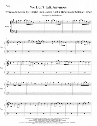 We Don't Talk Anymore (arr. Kevin Busse)
