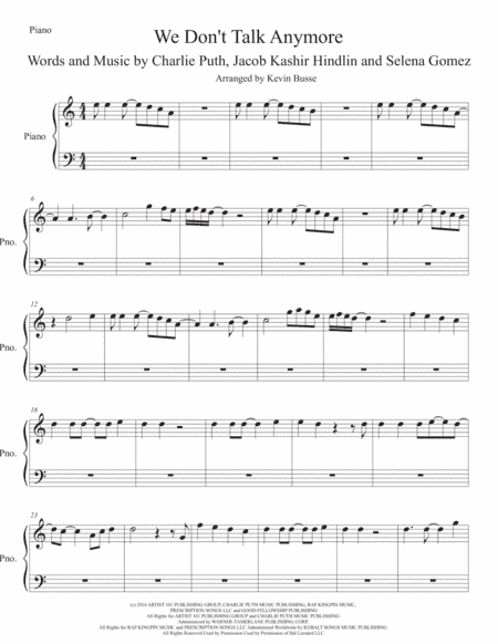 We Don't Talk Anymore (arr. Kevin Busse)
