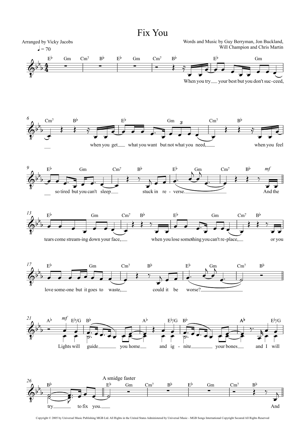 Fix You (arr. Vicky Jacobs)