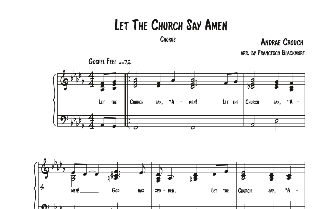 Let The Church Say Amen (arr. Francesco Blackmore)