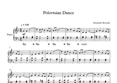 Polovtsian Dance - Alexander Borodin (Piano) (arr. Digital Book Music)