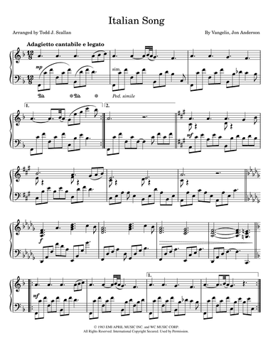 Italian Song (arr. Todd J. Scallan)