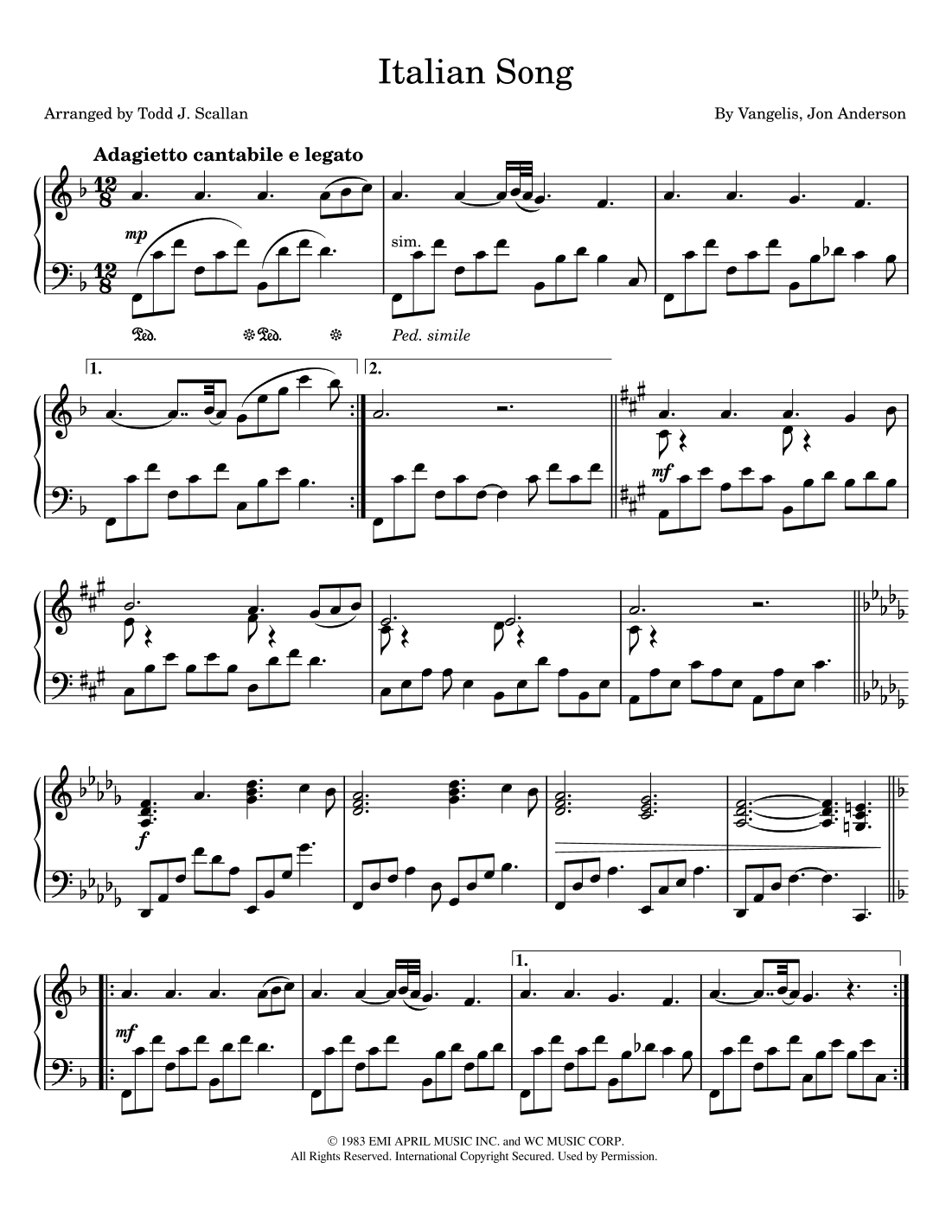 Italian Song (arr. Todd J. Scallan)