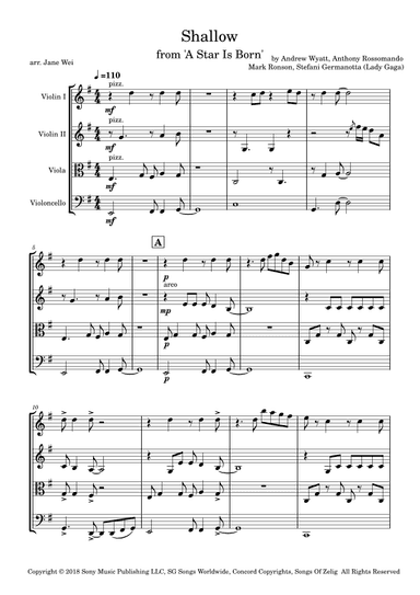 Shallow (arr. Jane Wei)