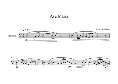 Ave Maria - Franz Schubert (Bassoon) (arr. Digital Book Music)