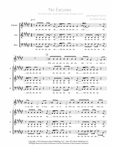 No Excuses (arr. Bryan Sharpe)