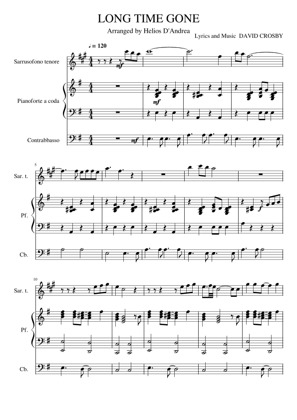 Long Time Gone (arr. Helios D'Andrea)