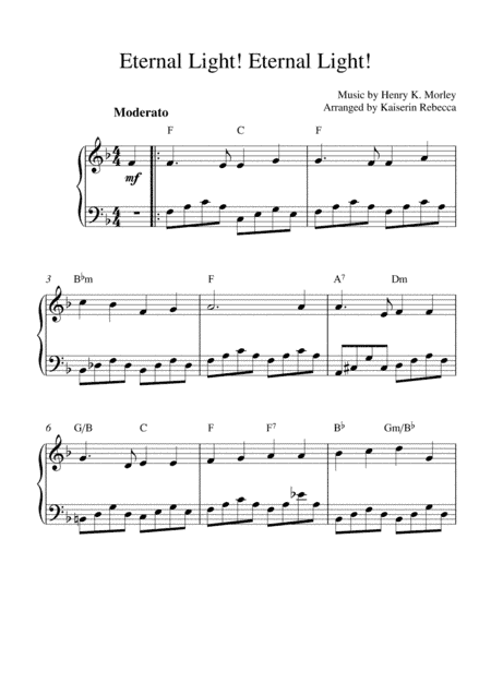 Eternal Light! Eternal Light! (piano solo with chords) (arr. Kaiserin Rebecca)