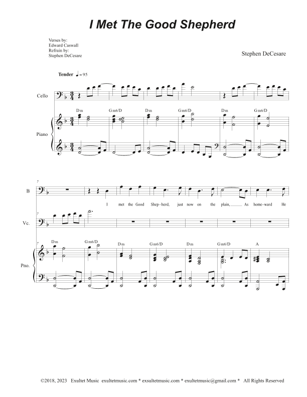 I Met The Good Shepherd (Duet for Tenor and Bass solo)