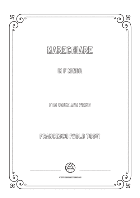 Tosti-Marechiare in f minor,for Voice and Piano (arr. MSM)