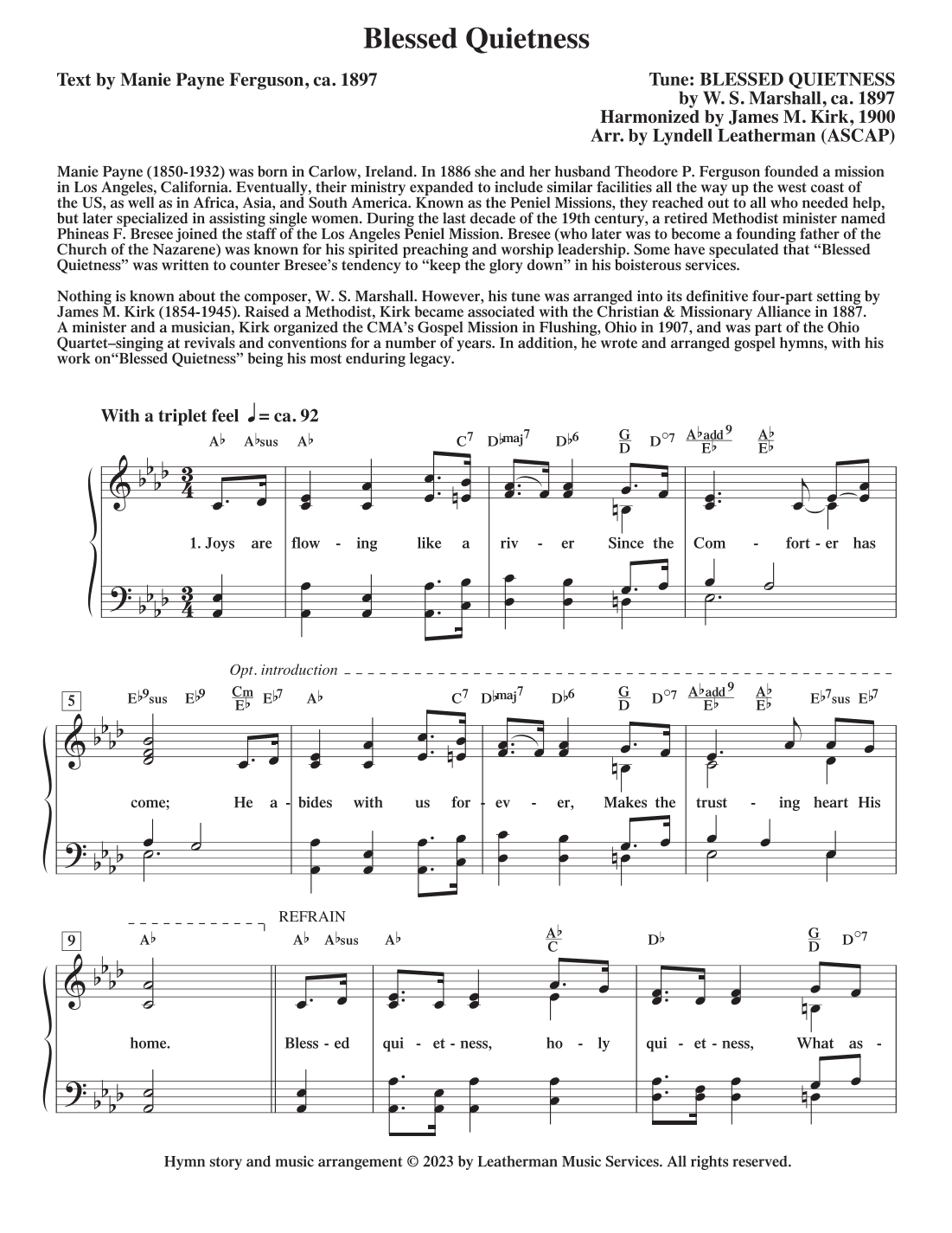 Blessed Quietness (arr. Lyndell Leatherman)