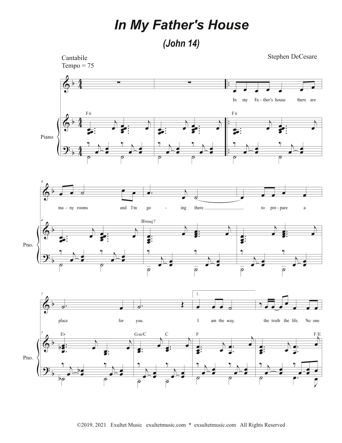 In My Father's House (John 14) (Unison choir)