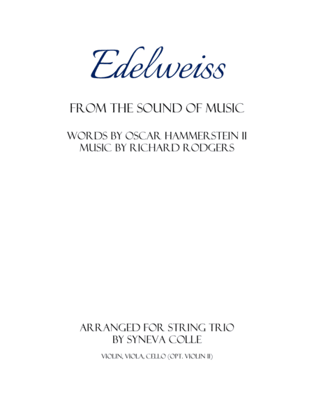 Edelweiss (arr. Syneva Colle)