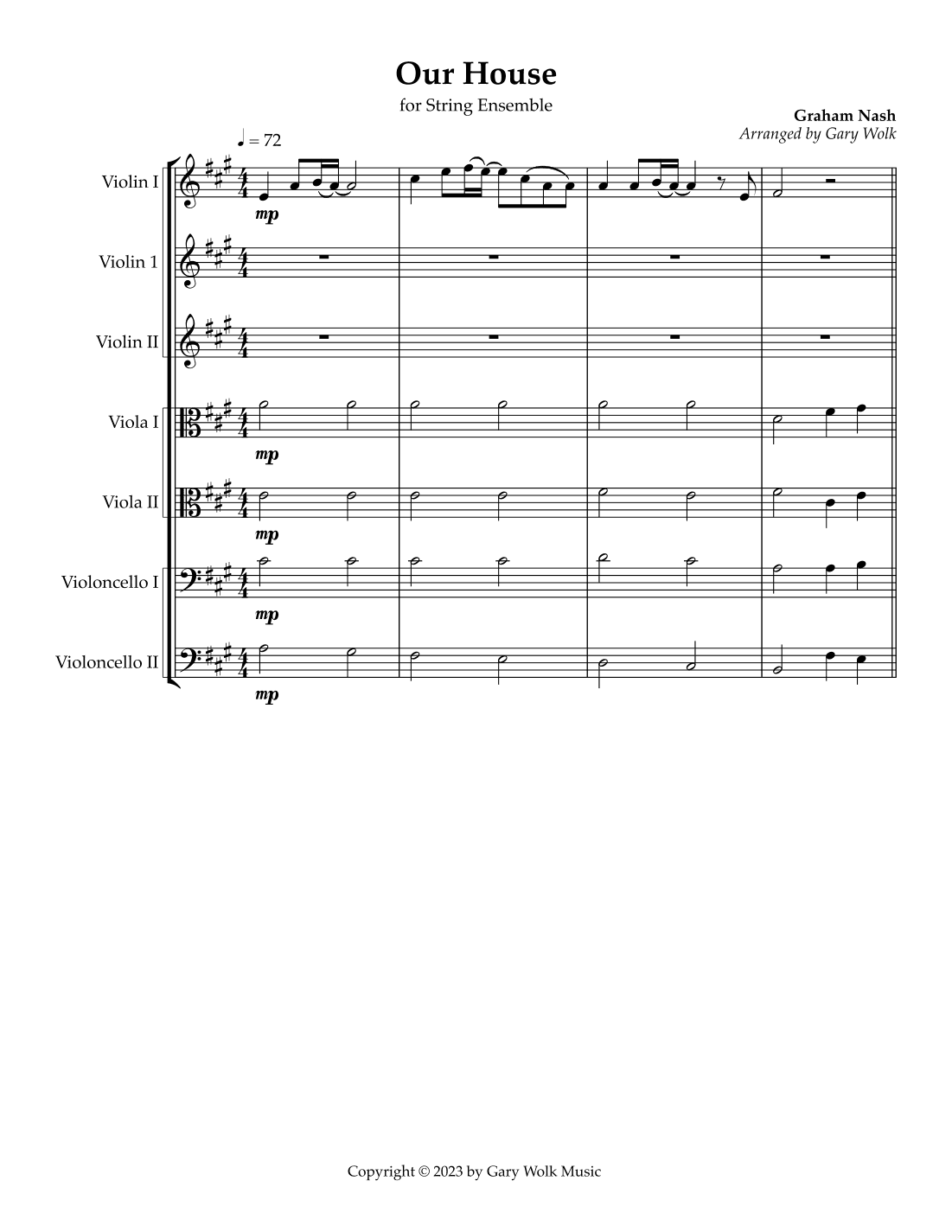 Our House (arr. Gary Wolk)