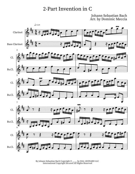 Two-part Invention In C (arr. Dominic Meccia)
