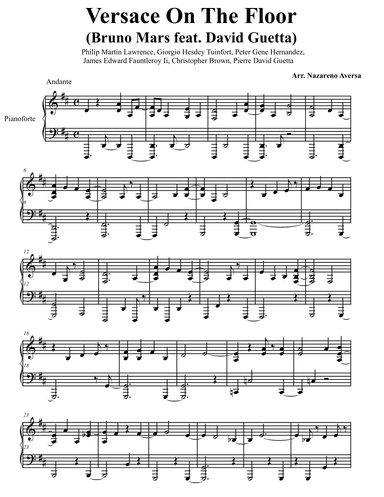 Versace On The Floor (bruno Mars Vs. David Guetta) (arr. Nazareno Aversa)