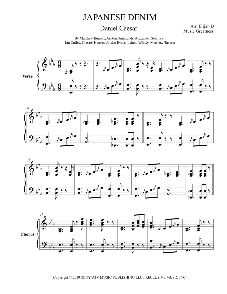Japanese Denim (arr. Music Greatness)
