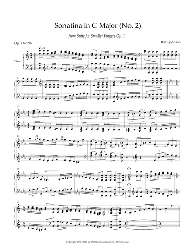 Op.1 No.9b Sonatina in CM (from Bonnderschnoozen, A Suite for Smaller Fingers Op.1)