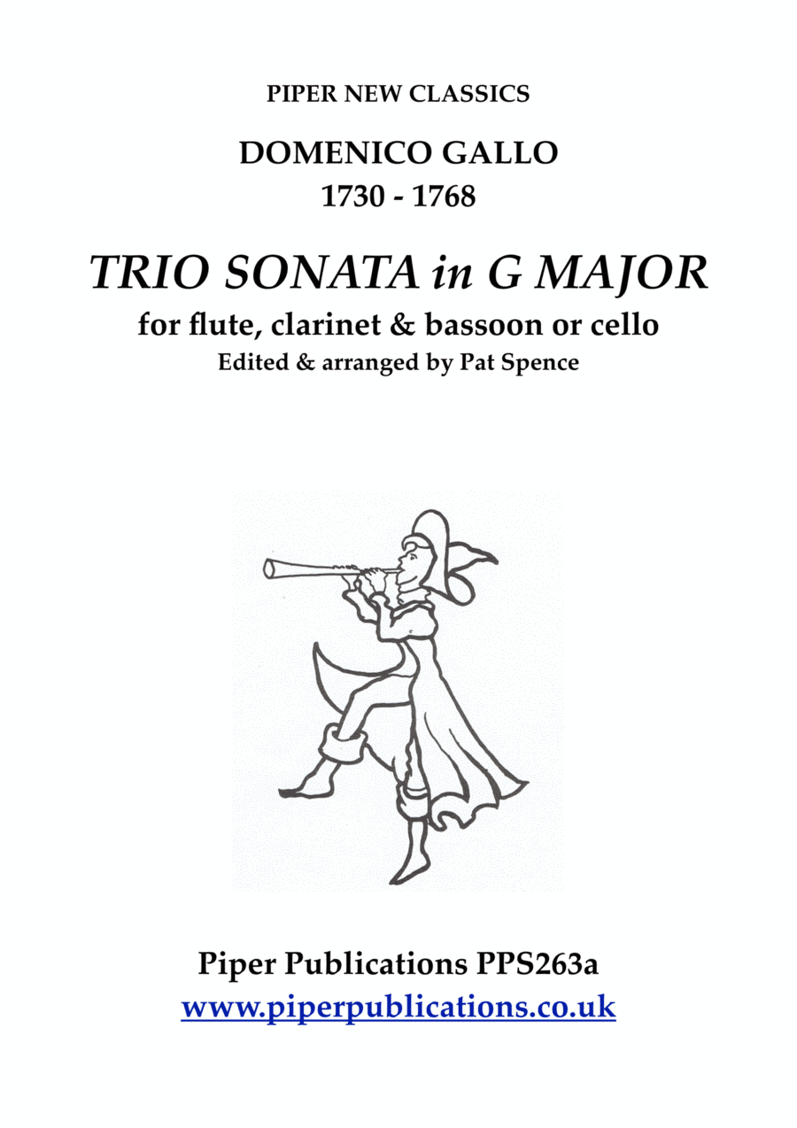 GALLO: TRIO SONATA No. 1 in G Major for flute, clarinet & bassoon or cello (arr. Pat Spence)