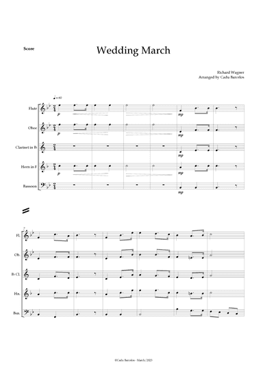 Wedding March (Wagner)  Woodwing Quintet (arr. Cadu Barcelos)