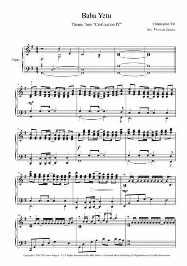 Baba Yetu (arr. Thomas Jancso)