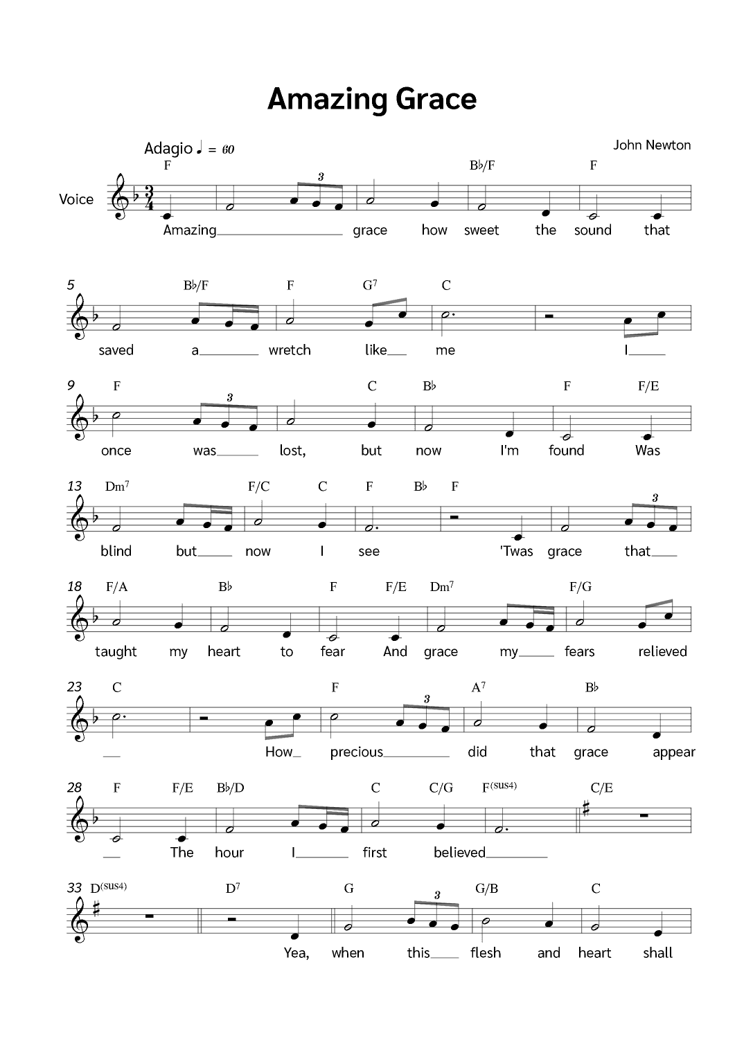 Amazing Grace (arr. Jackson Spindler)