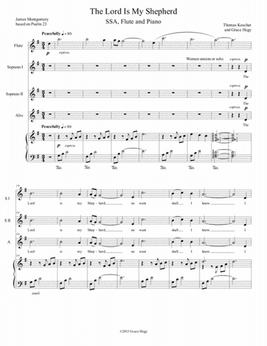 The Lord is My Shepherd SSA (arr. Gracesongs)