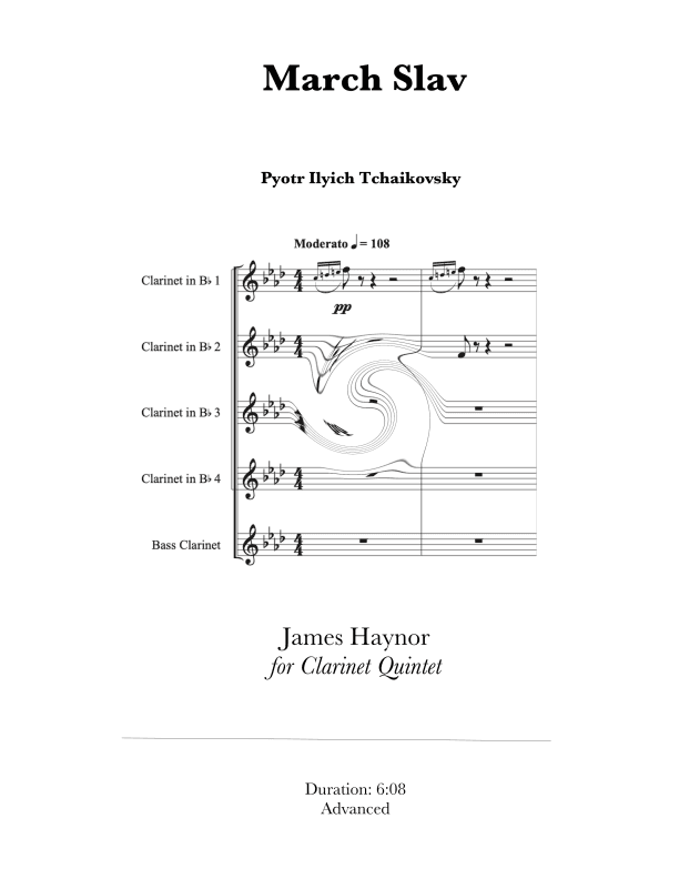 March Slav for Clarinet Quintet (arr. James Haynor)