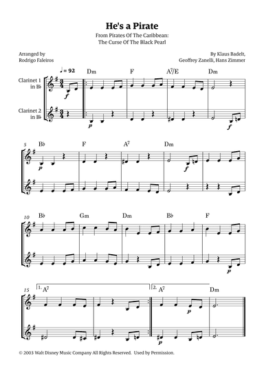 He's A Pirate (arr. Rodrigo Faleiros)
