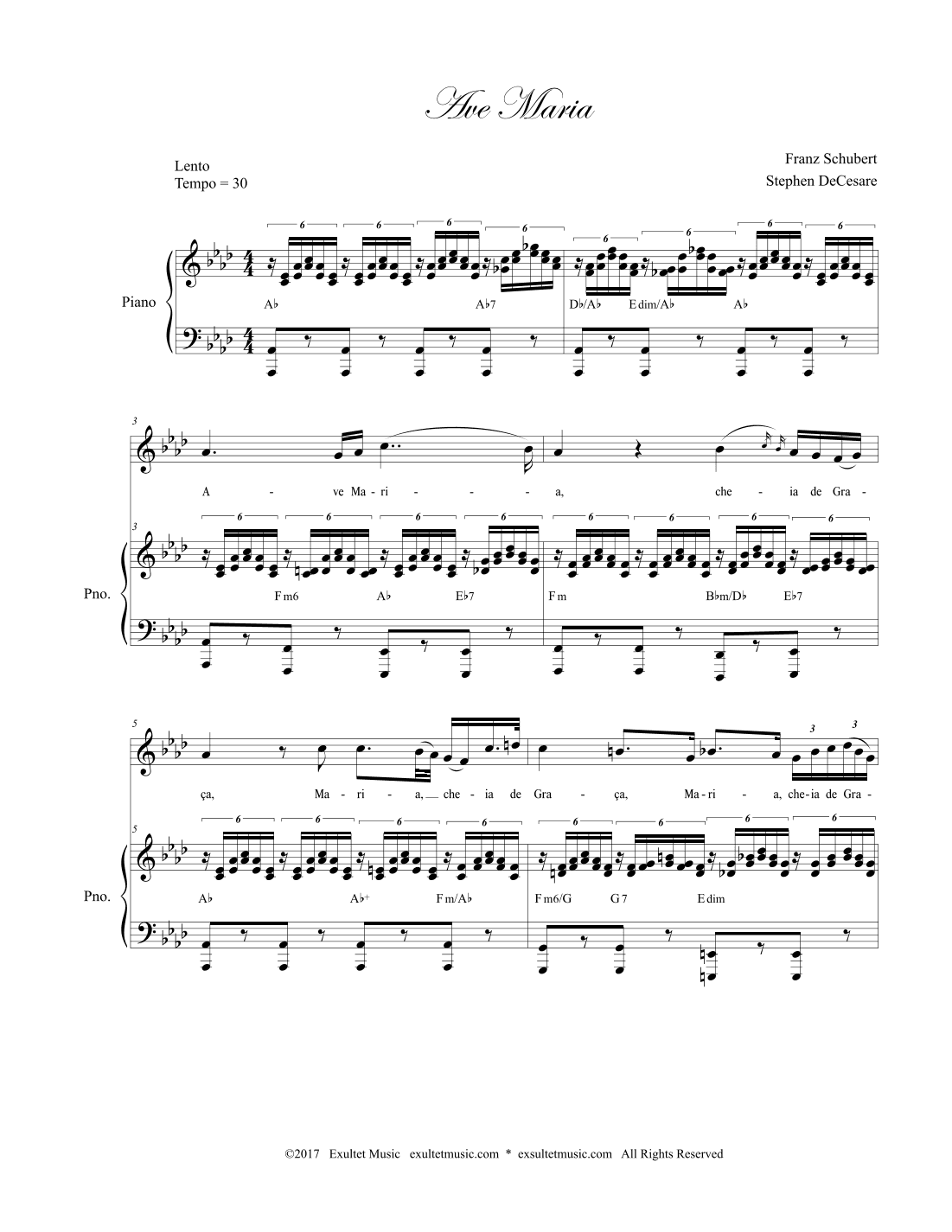 Ave Maria (Portuguese Lyrics - Medium Key) (arr. Stephen DeCesare)