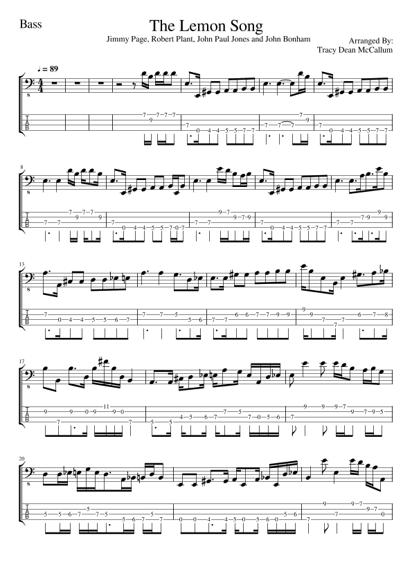 The Lemon Song (arr. Tracy Dean McCallum)