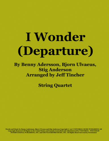 I Wonder (arr. Jeff Tincher)