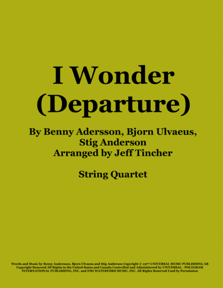 I Wonder (arr. Jeff Tincher)