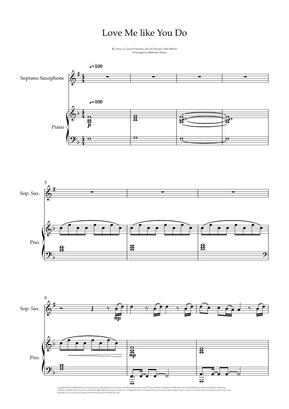 Love Me Like You Do (arr. Matthew pyeon)