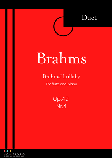 Brahms' Lullaby - Solo flute and piano accompaniment (Easy) (arr. Levy Nunes)