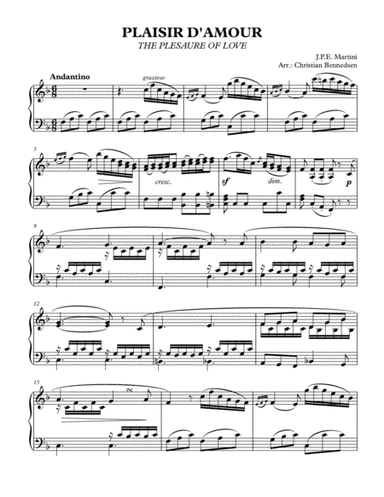 Plaisir d'amour (arr. Christian Bennedsen)