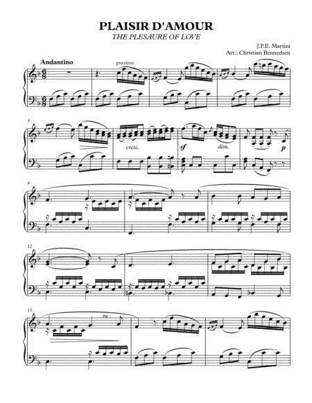 Plaisir d'amour (arr. Christian Bennedsen)