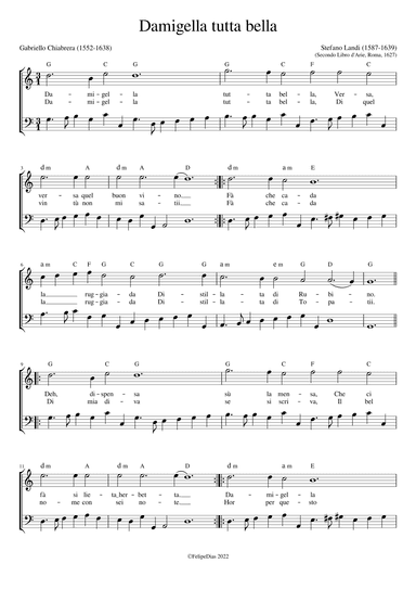 Damigella tutta bella (arr. Early Music Scores)