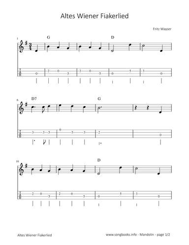 Altes Wiener Fiakerlied - F. Wayser (arr. songbooks.info)