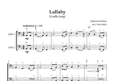 Brahms Lullaby - Cello duet (arr. Vitor Melo)