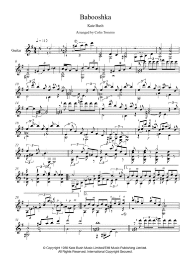 Babooshka (arr. Colin Tommis)