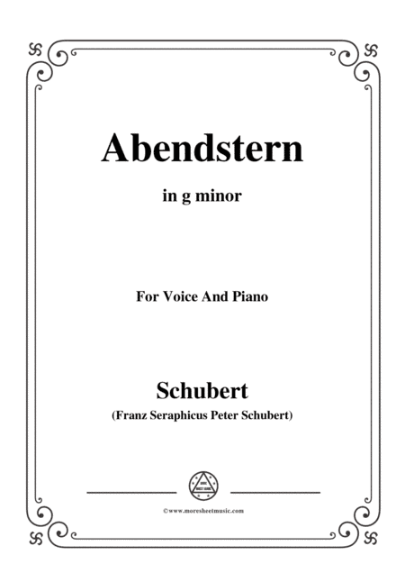 Schubert-Abendstern,in g minor,for Voice&Piano (arr. MSM)