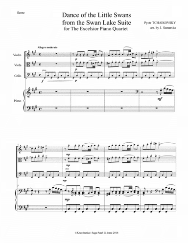 Pyotr Tchaikovsky - Dance of the Little Swans (Swan Lake ballet) arr. for piano quartet (score and p (arr. Julia Samarska)