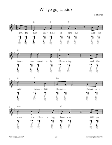Will ye go, Lassie? (arr. songbooks.info)
