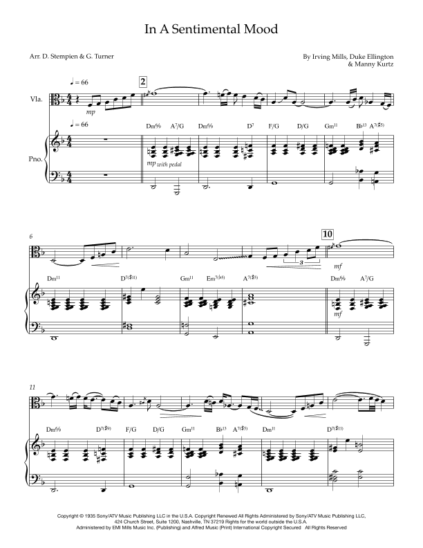 In A Sentimental Mood (arr. Debra E. Stempien, Gregory H. Turner)