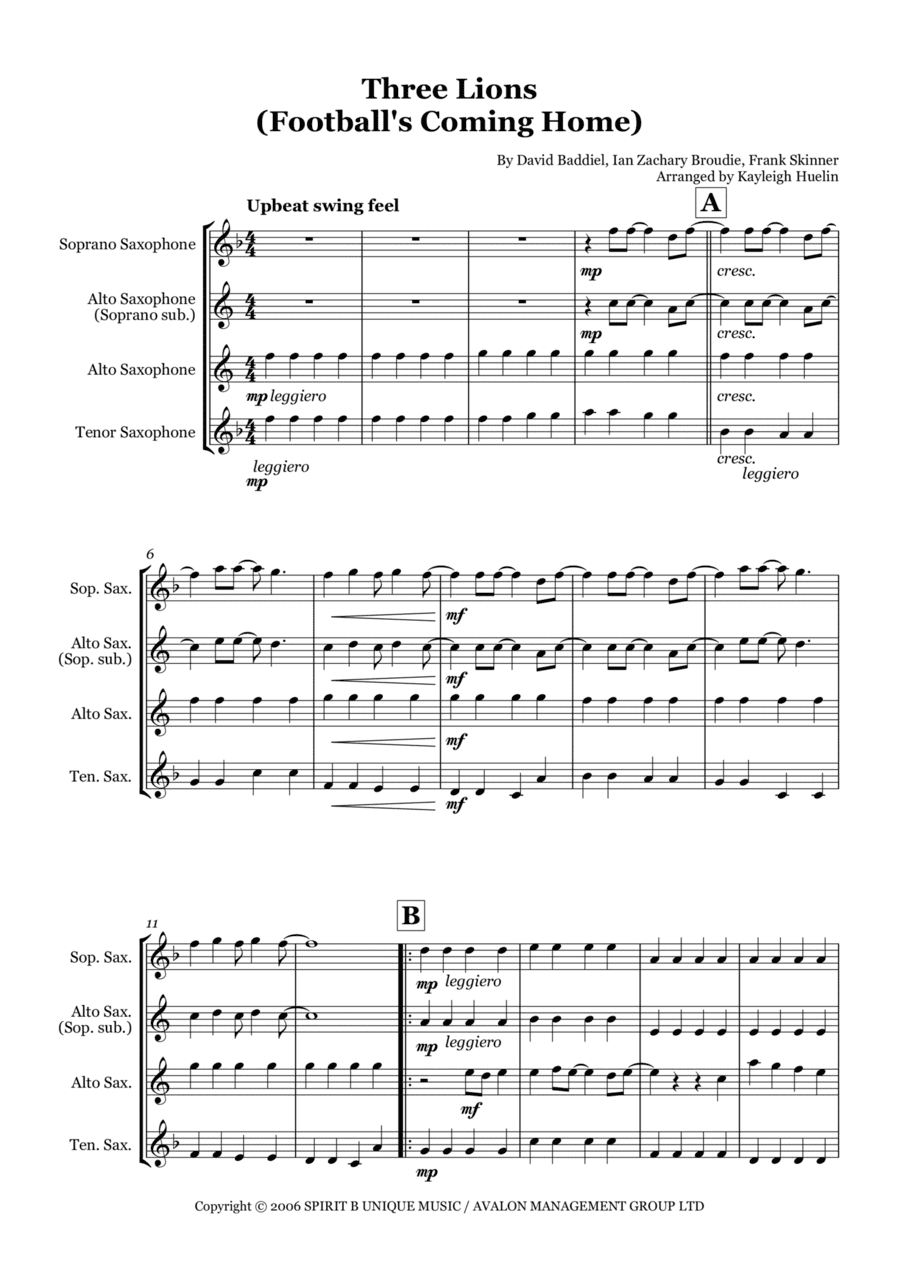 Three Lions (arr. Kayleigh Huelin)