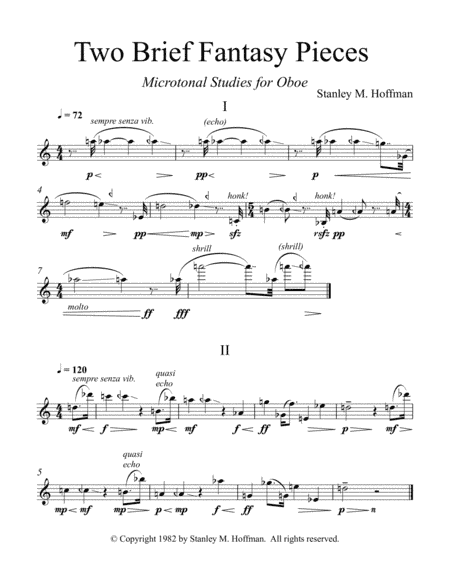 Two Brief Fantasy Pieces for Oboe